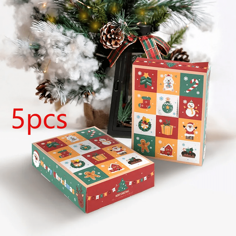 5pcs Boîte vide de Noël amusante, boîte de poke vide, boîte de cadeau  surprise faite maison, fournitures de fête de Noël et du Nouvel An