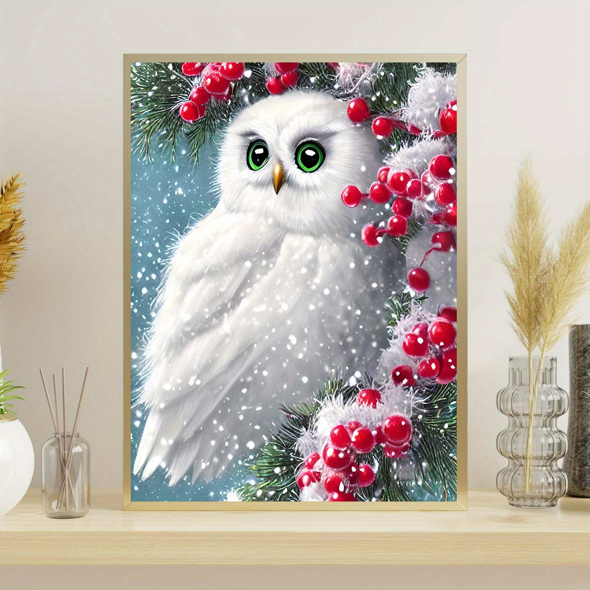 1pc Beautiful Owl Artificial Diamond Painting Kits For Adults, Animal DIY  5D Diamond Art Paint With Full Round Diamonds Art Painting Kit For Home Wall