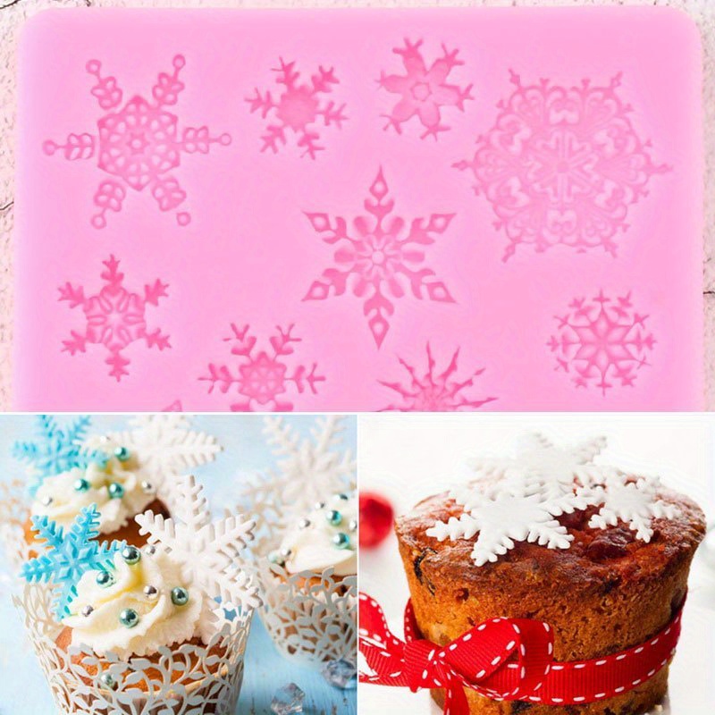 Silicone Molds Snowflake Mini Xmas Fondant Chocolate New Year Party Cake  NEW