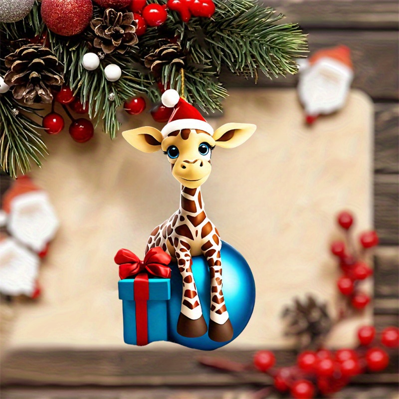 1 Stück Niedlicher Weihnachtsbaum anhänger Cartoon giraffen - Temu Germany