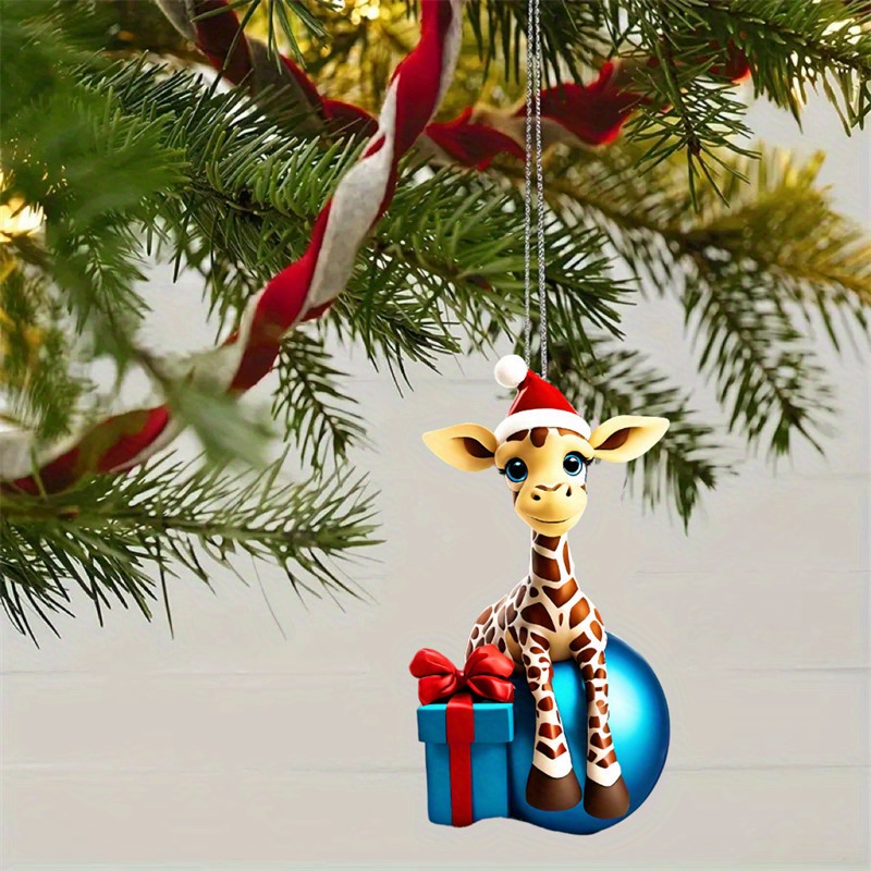 1 Stück Niedlicher Weihnachtsbaum anhänger Cartoon giraffen - Temu