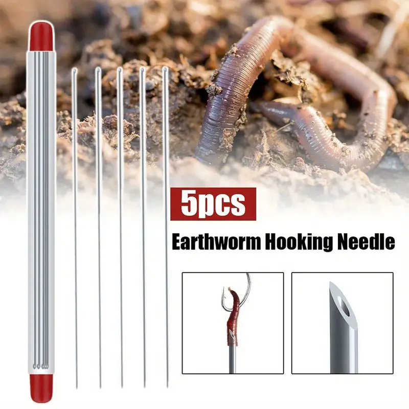 Earthworm Hooking Needle Pins Hollow Needle Fishing Worm - Temu