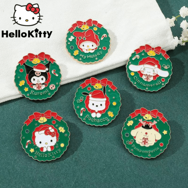 6pcs Set Christmas * Cartoon Cute Badges, Y2k * * Diy Accessories Bag  Brooch, Kawaii * Melody Clothes Emblem Ornaments