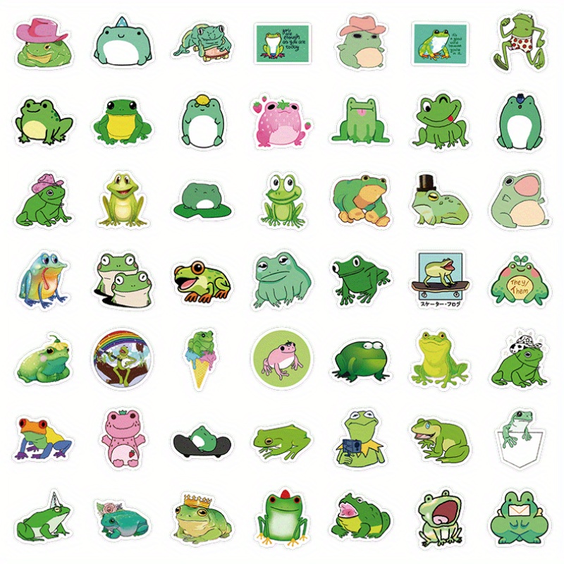 Frog Sticker Cute Cartoon Little Frog Stickers Decoration - Temu