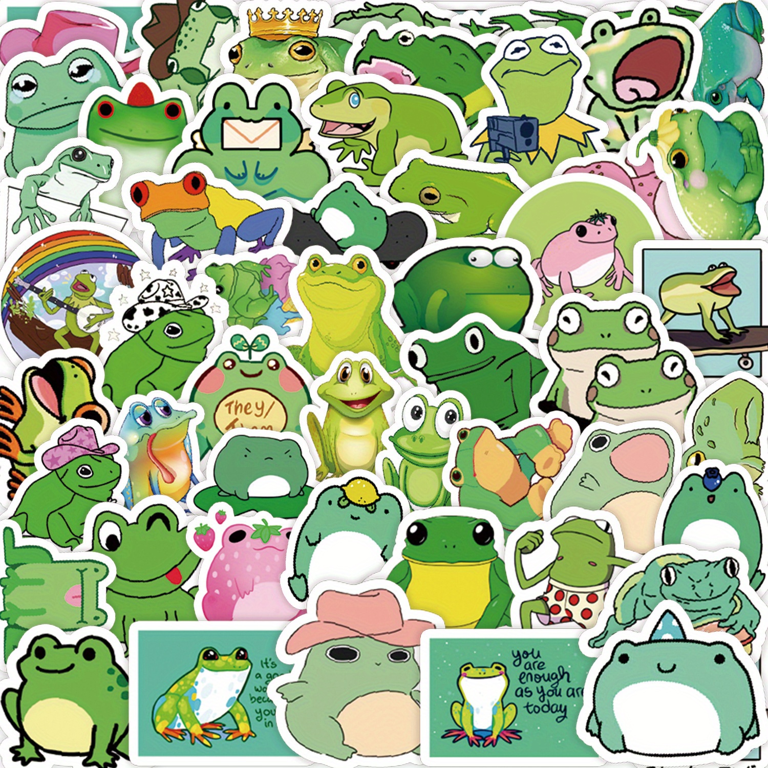 80pcs Big Eye Frog Cartoon Stickers, Diy Photo Album Luggage