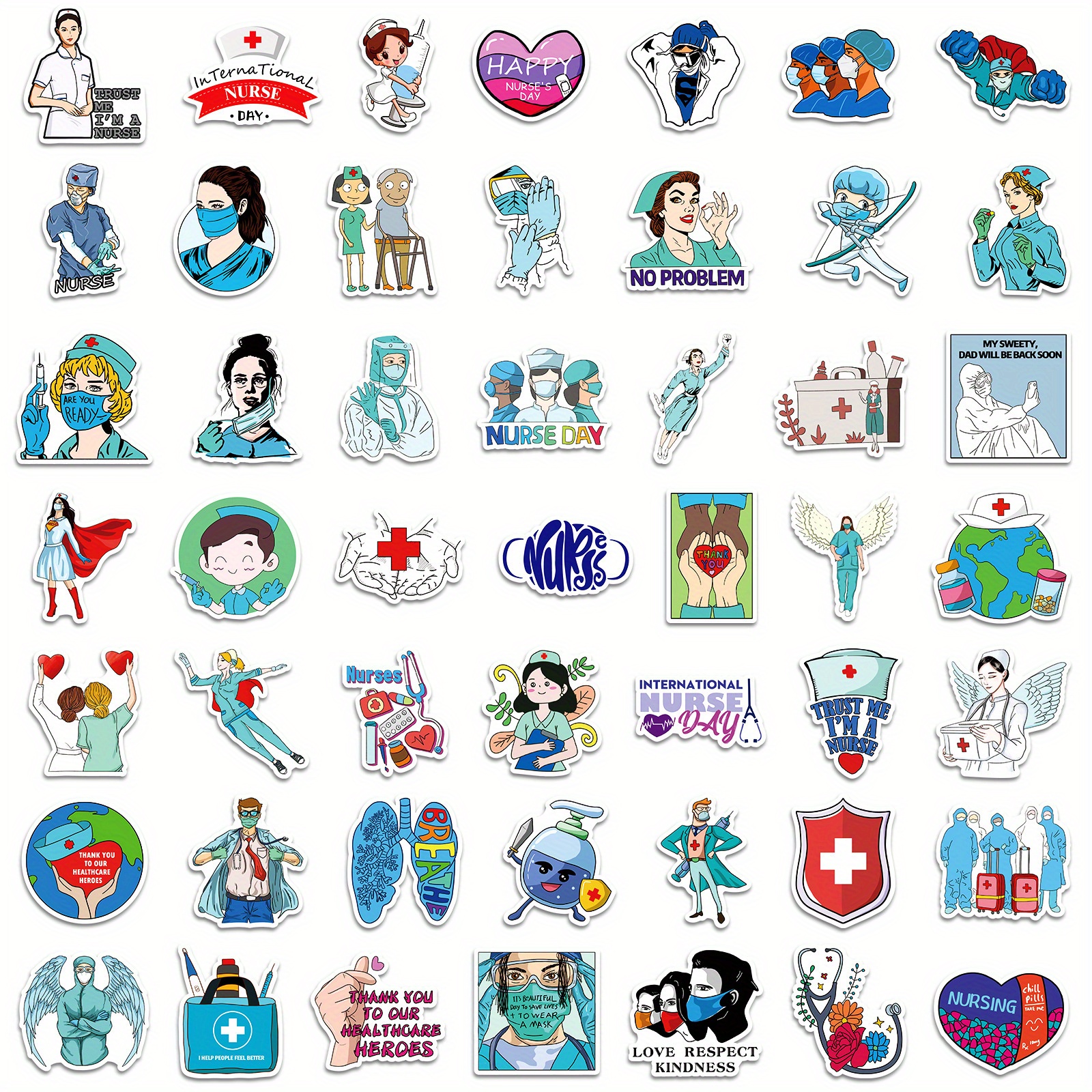 Nurse Sticker Pack -Car Decal Water Bottle Laptop Nursing Medical Hospital  Funny
