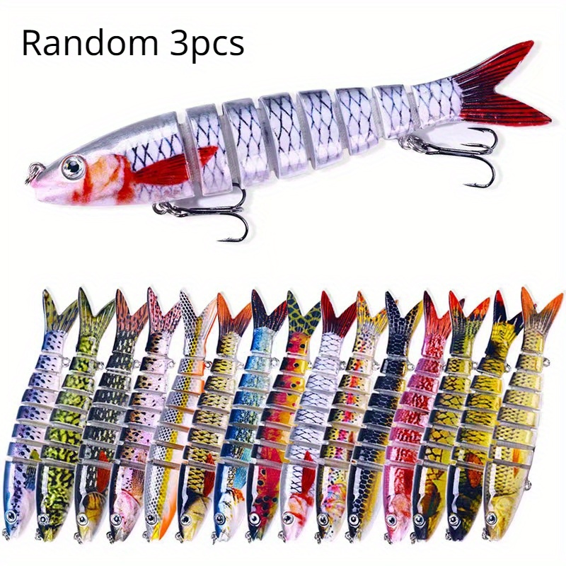 Multi-Jointed Swimbait Crank Bait - Slow Sinking Bionic Artificial Bait for  Freshwater and Saltwater Trout and Bass Fishing - 10g/13.5cm - Includes Fi