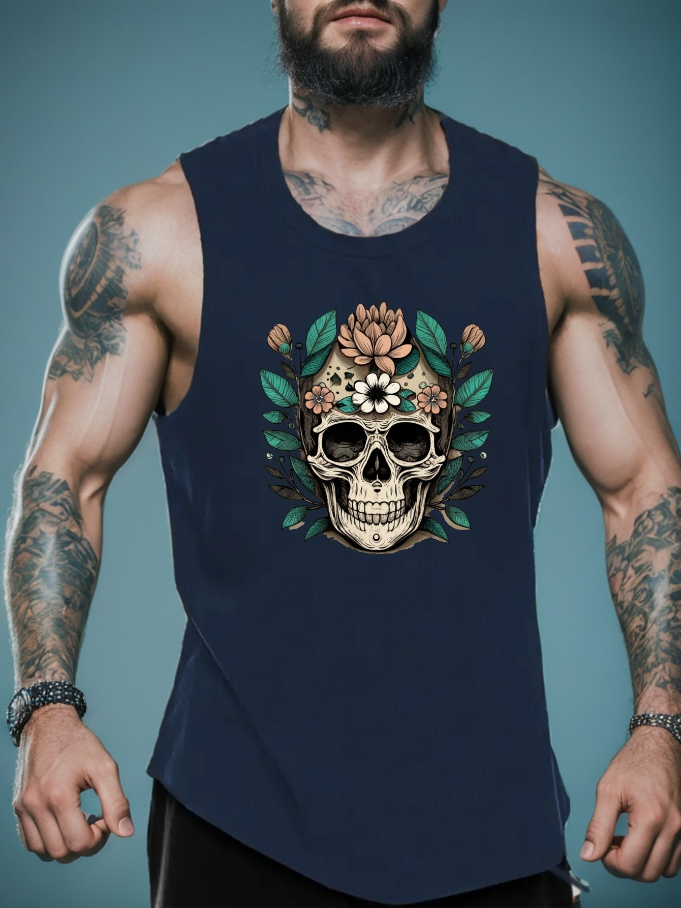 Skull workout clearance shirt