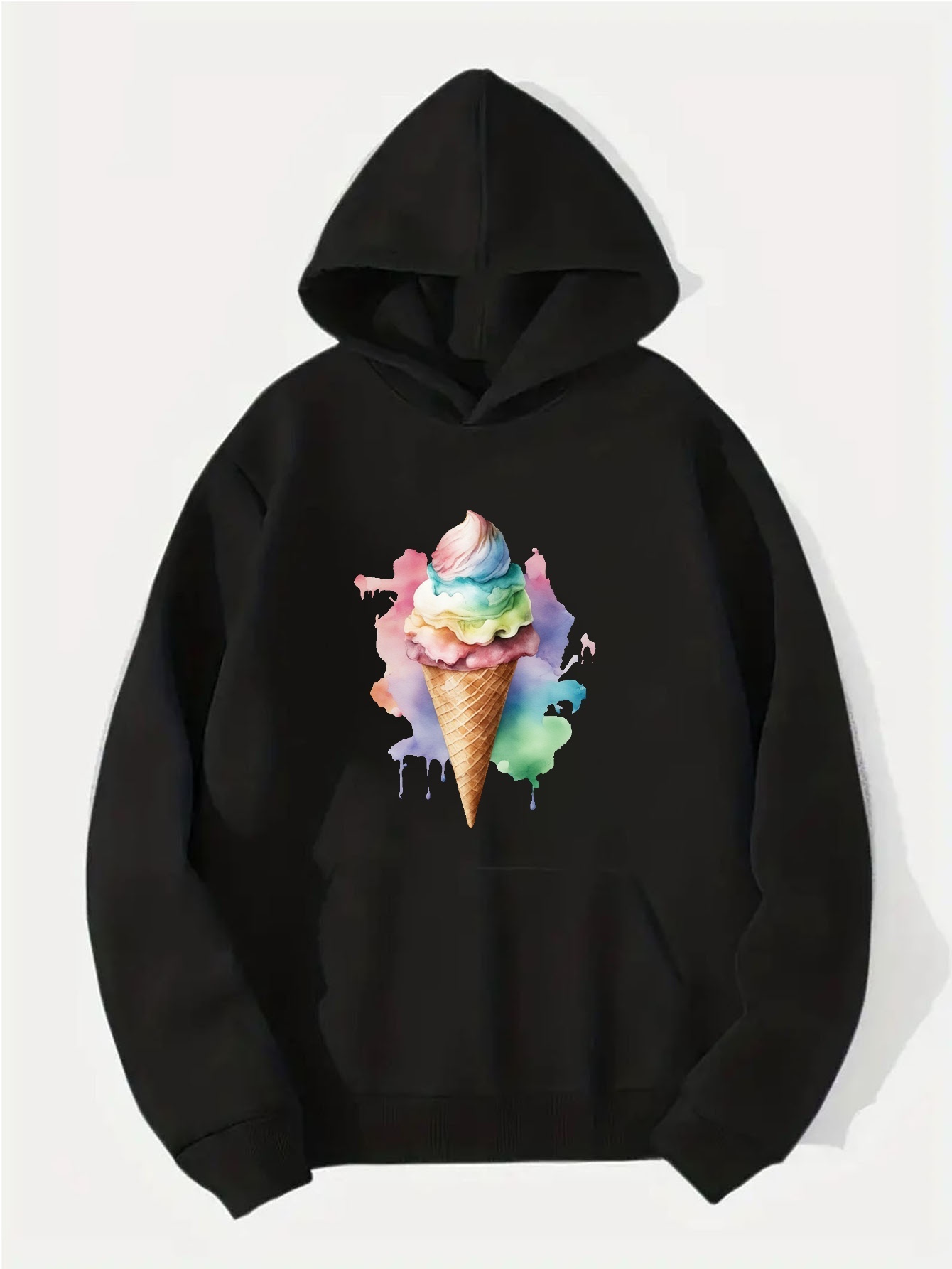 Ice Cream Print Hoodie, Cool Hoodies For Men, Men's Casual Graphic