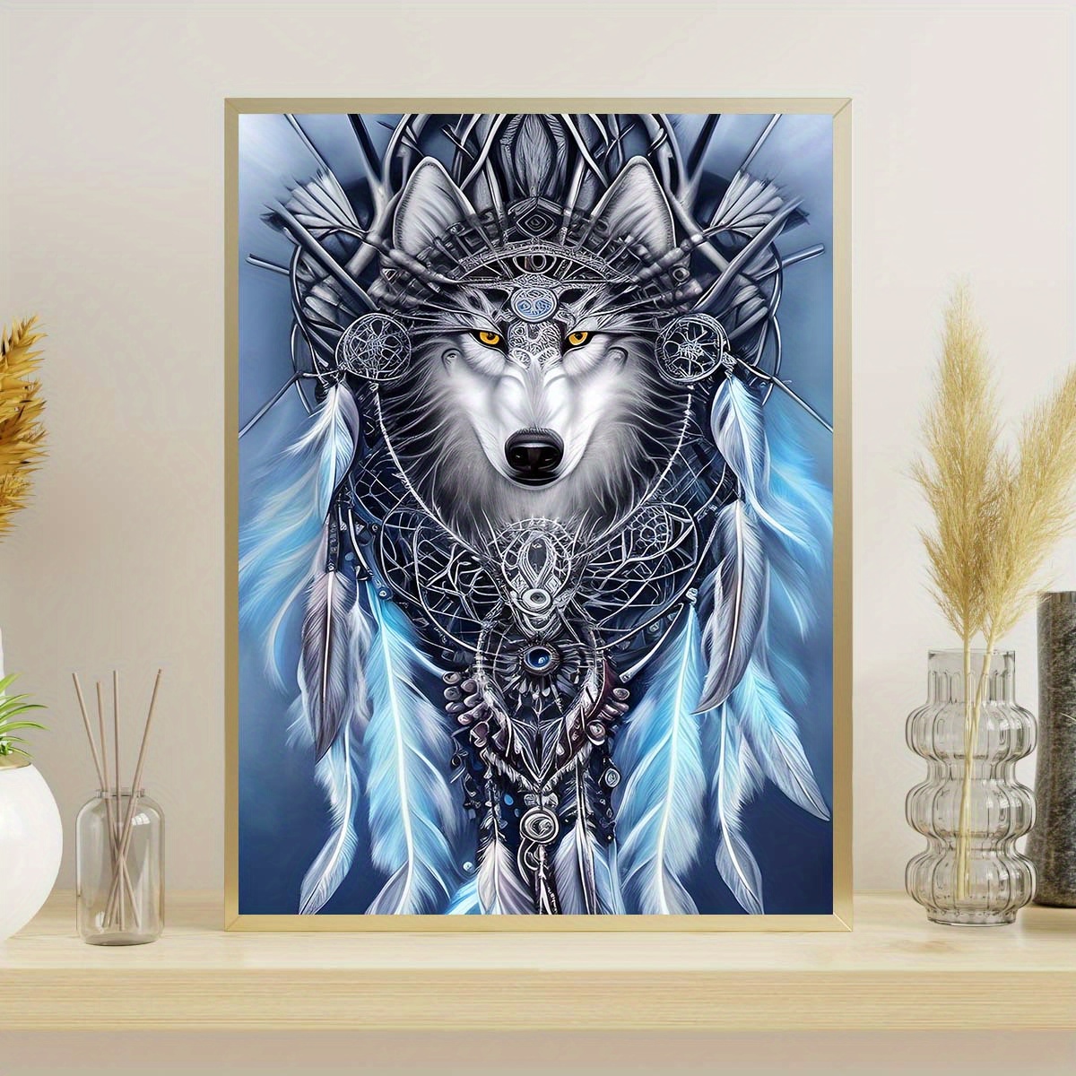 Noche Fluorescent Wolf King Diamond Painting, Adult Animal Wolf Interactive  Handmade Digital Painting Craft Diamond Painting Kits, for Room Decor