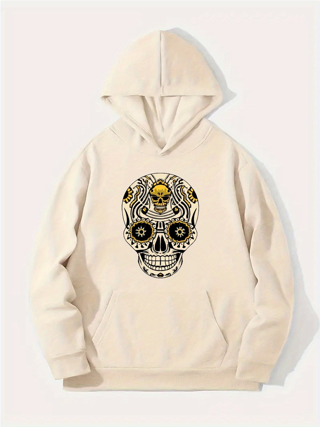 3d Skull Fire Print Hoodie Cool Hoodies Men Men's Casual - Temu