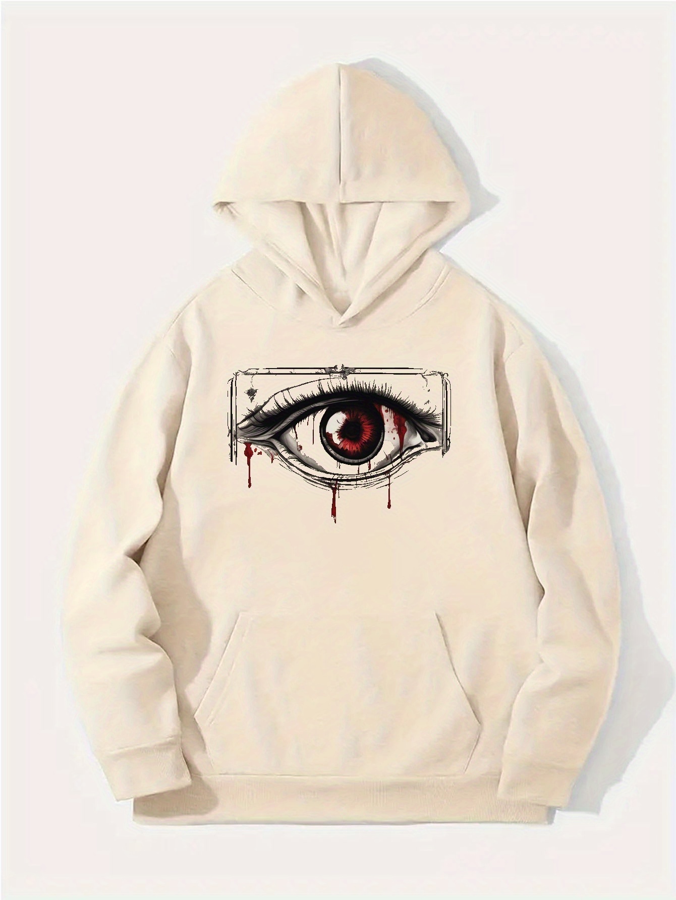 eye print kangaroo pocket hoodie, casual long sleeve hoodies sweatshirt,  men's clothing, for fall winter - men's clothing - Temu United Arab Emirates