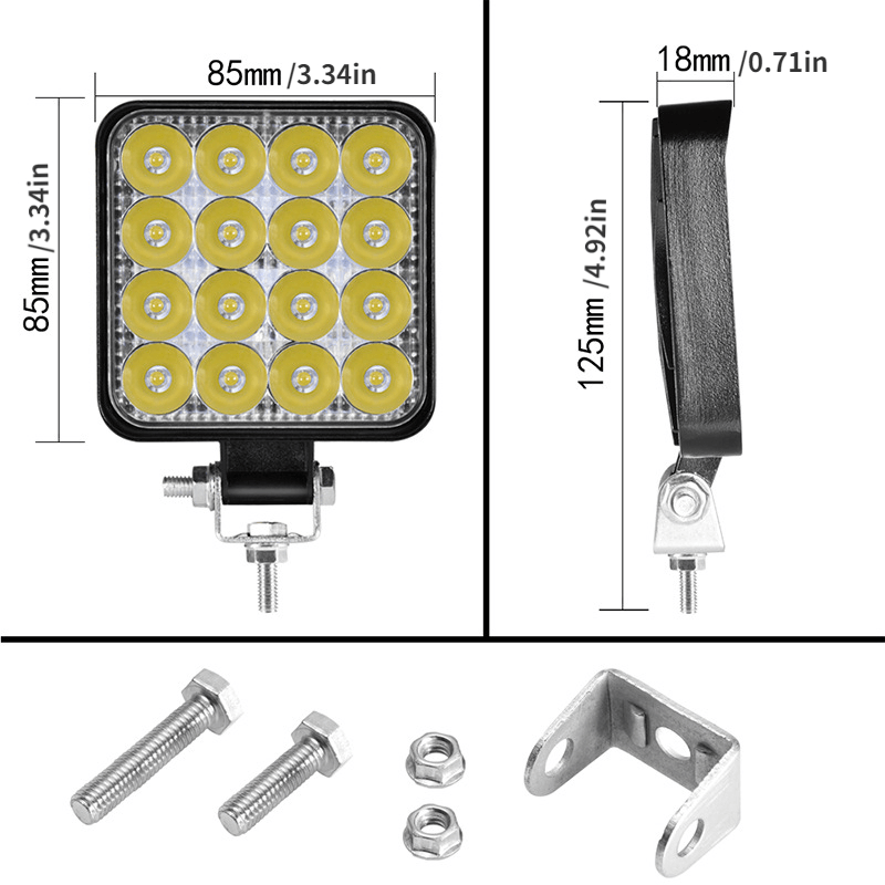 Generic *//1 piece Lampe de travail LED étanche, barre carrée de 24V, pour  voiture, moto, tracteur, bateau, tout-terrain à prix pas cher