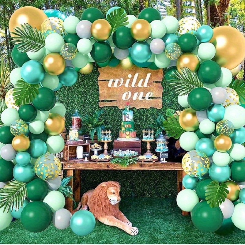 122 / 155pcs Guirlande de ballon vert et or avec crème verte poussiéreuse  Arche de ballon de pêche pour la fête danniversaire de bébé Fête de mariage  Douche nuptiale -  France