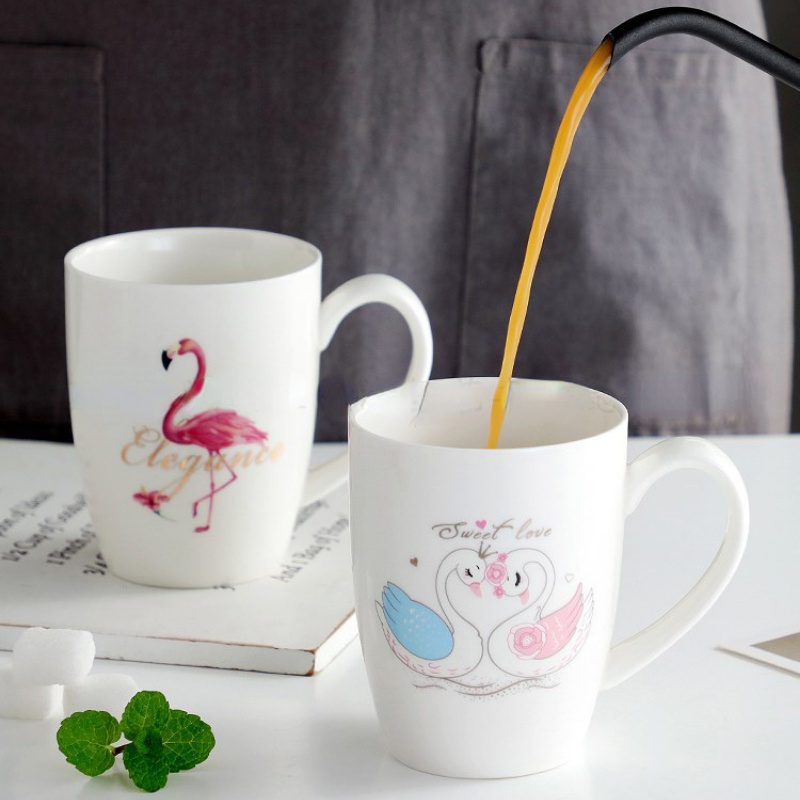 Tasse En C ramique Flamant Rose Tasse Caf Coffret Cadeau Portable Tasse Motif Flamant Rose Cr atif