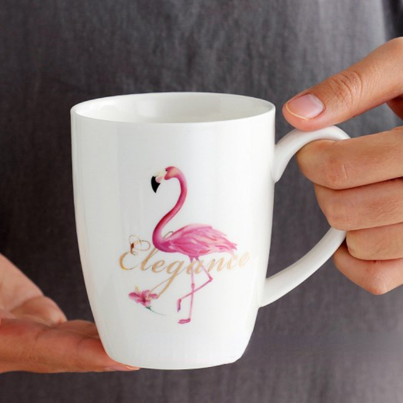 Tasse En C ramique Flamant Rose Tasse Caf Coffret Cadeau Portable Tasse Motif Flamant Rose Cr atif