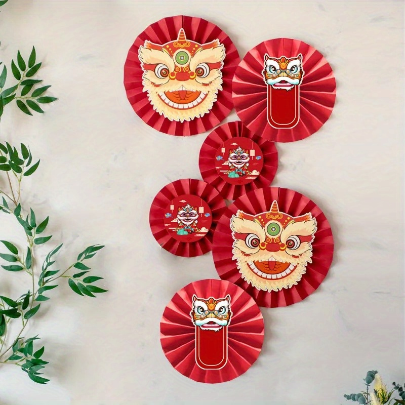 2024 Chinese Lunar New Year Hanging Ornaments, Chinese Spring Festival  Decor, Room Decor, Home Decor, Wall Decor, Fan-shaped Decorations