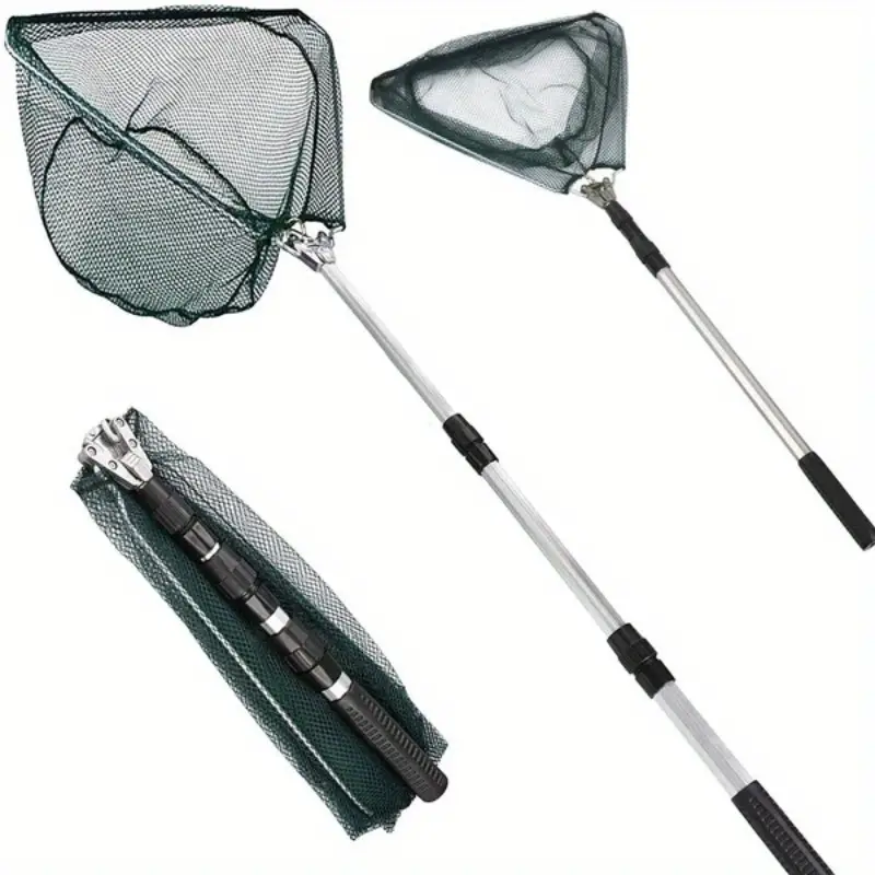 1pc Telescope Foldable Fishing Net, Lightweight Portable Fishing Net With  Aluminum Alloy Long Handle, Fishing Tackle