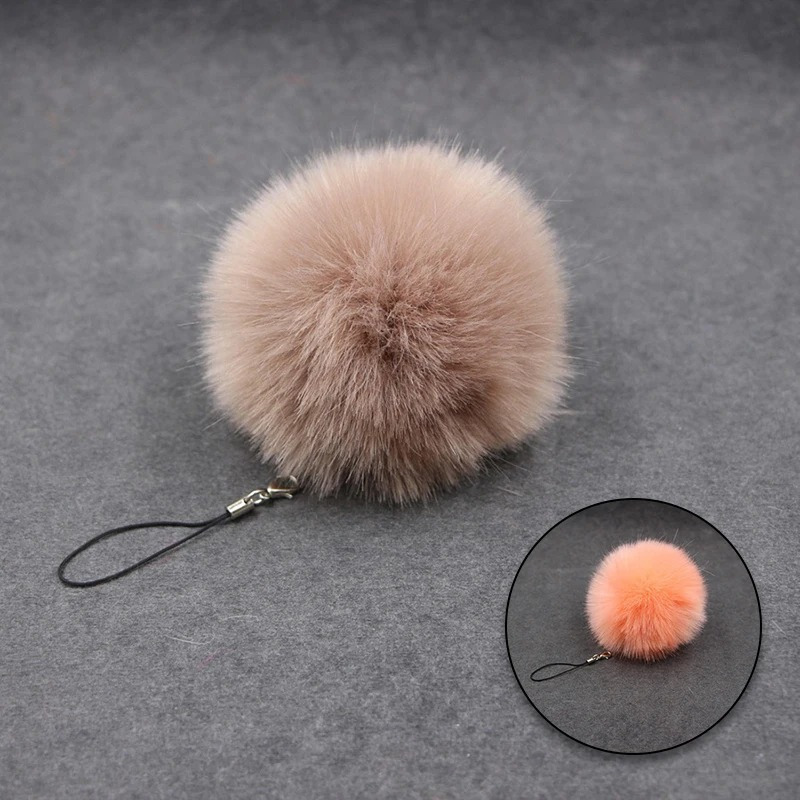 Puff Ball Keychain Pom Imitation Rabbit Fur Ball Keychain - Temu