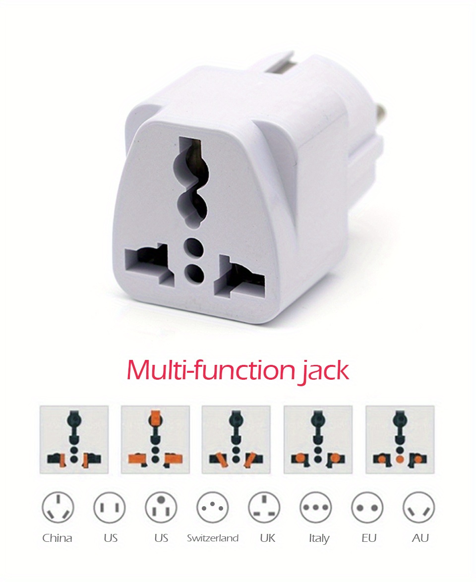 US EU To EU/UK/AU/US Plug Travel Charger Outlet Converter Wall AC