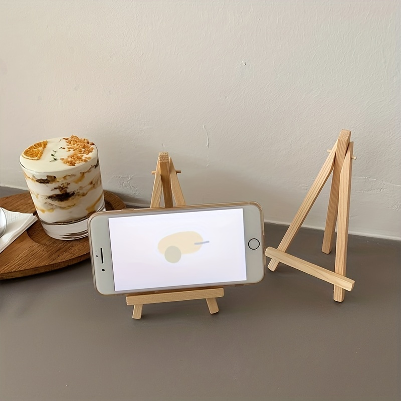 Foldable wooden easel for iPad and iPhone