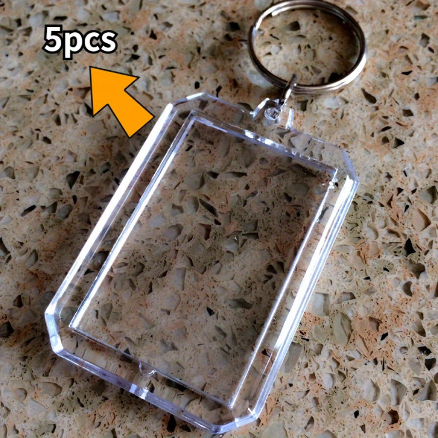 2/5pcs Octagonal Blank Acrylic Photo Keychains, Creative Flip-open Transparent Key Pendant !