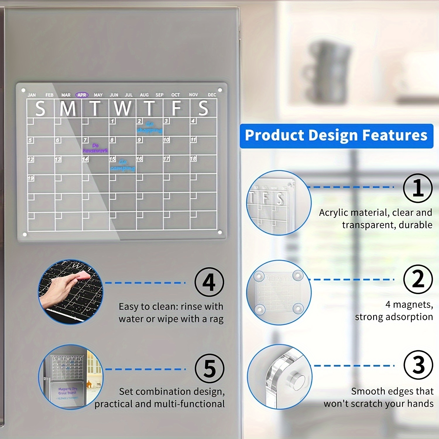 Acrylic Calendar For Fridge Clear Acrylic Dry Erase Board - Temu