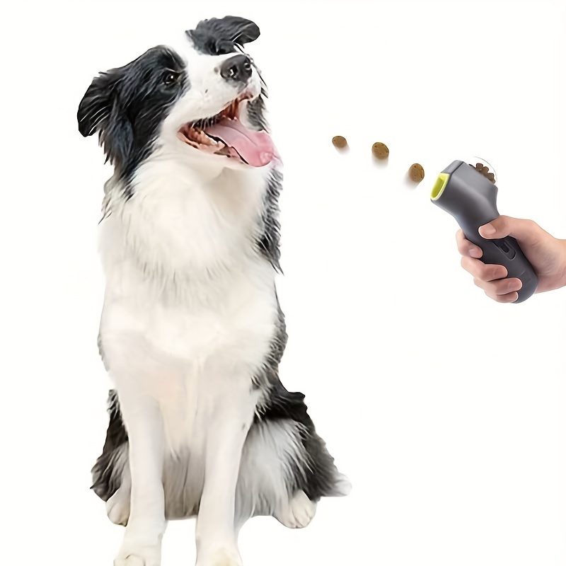 1pc Dark Grey Dog Interactive Training Toy, Pet Treats Dispenser Launcher