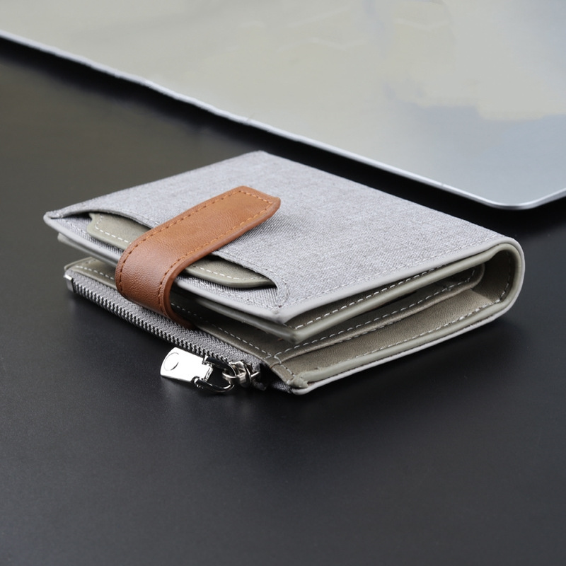 1pza, billetera de lona para hombres con múltiples ranuras para