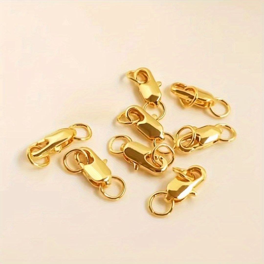 2/4PCS 14K Gold Plated Brass Lobster Clasps Hooks Connectors For