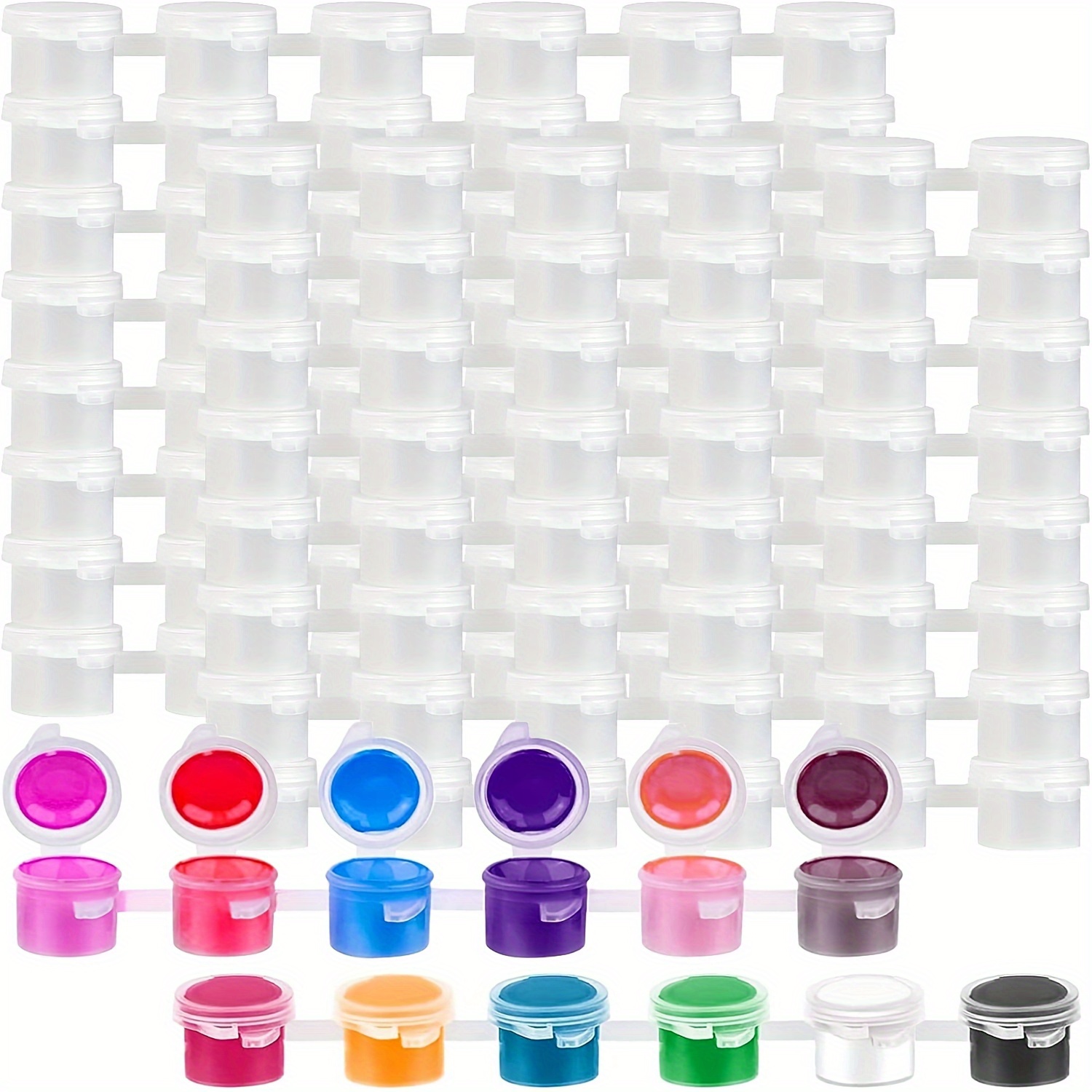 Mini Plastic Paint Cups With Lids bulk Paint Container Cans - Temu