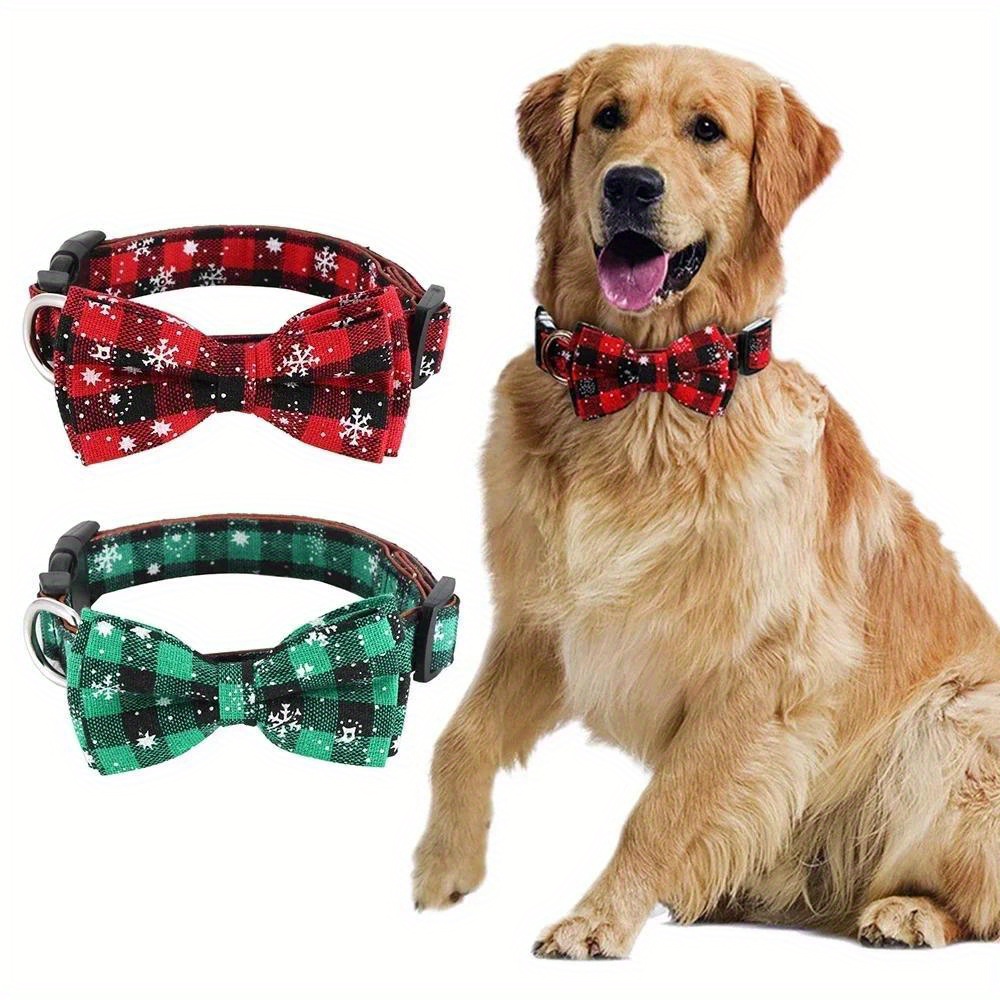 Cravate De Chien De Noël: Collier De Chien Classique À Carreaux