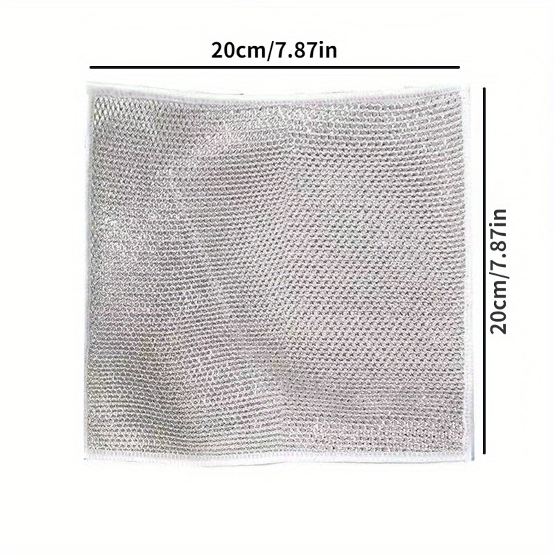 5/10pcs, Wire Dishwashing Cloth, Mesh Dishcloth For Kitchen Stove  Dishwashing And Pot Washing, Grid Non-Stick Oil Oil-Free Kitchen Cleaning  Cloth, Kitchen Stove Range Hood Pot Dish Sink Cleaning Cloth, Stains Dirts  Removal