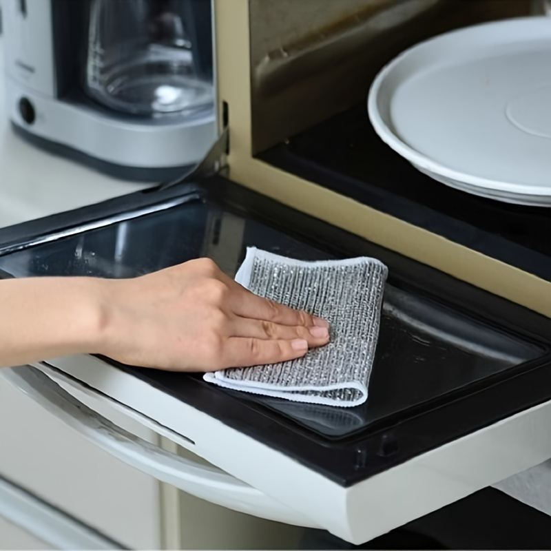 5/10pcs, Wire Dishwashing Cloth, Mesh Dishcloth For Kitchen Stove  Dishwashing And Pot Washing, Grid Non-Stick Oil Oil-Free Kitchen Cleaning  Cloth, Kitchen Stove Range Hood Pot Dish Sink Cleaning Cloth, Stains Dirts  Removal