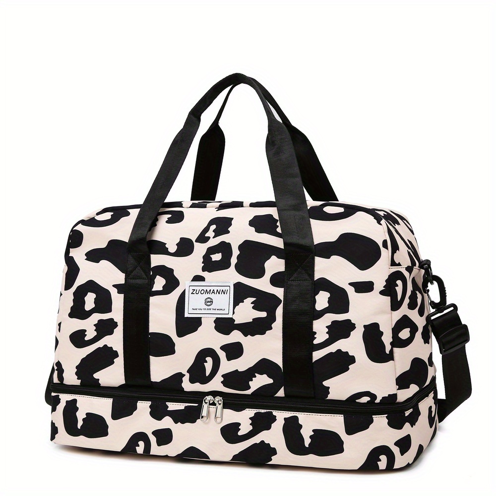 Borsa Weekend Motivo Leopardato Borsone Viaggio Donna Borsa - Temu Italy