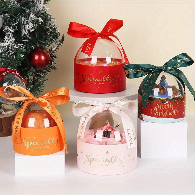 Christmas Candy Boxes Empty For Treat Boxes With Ribbon Red - Temu