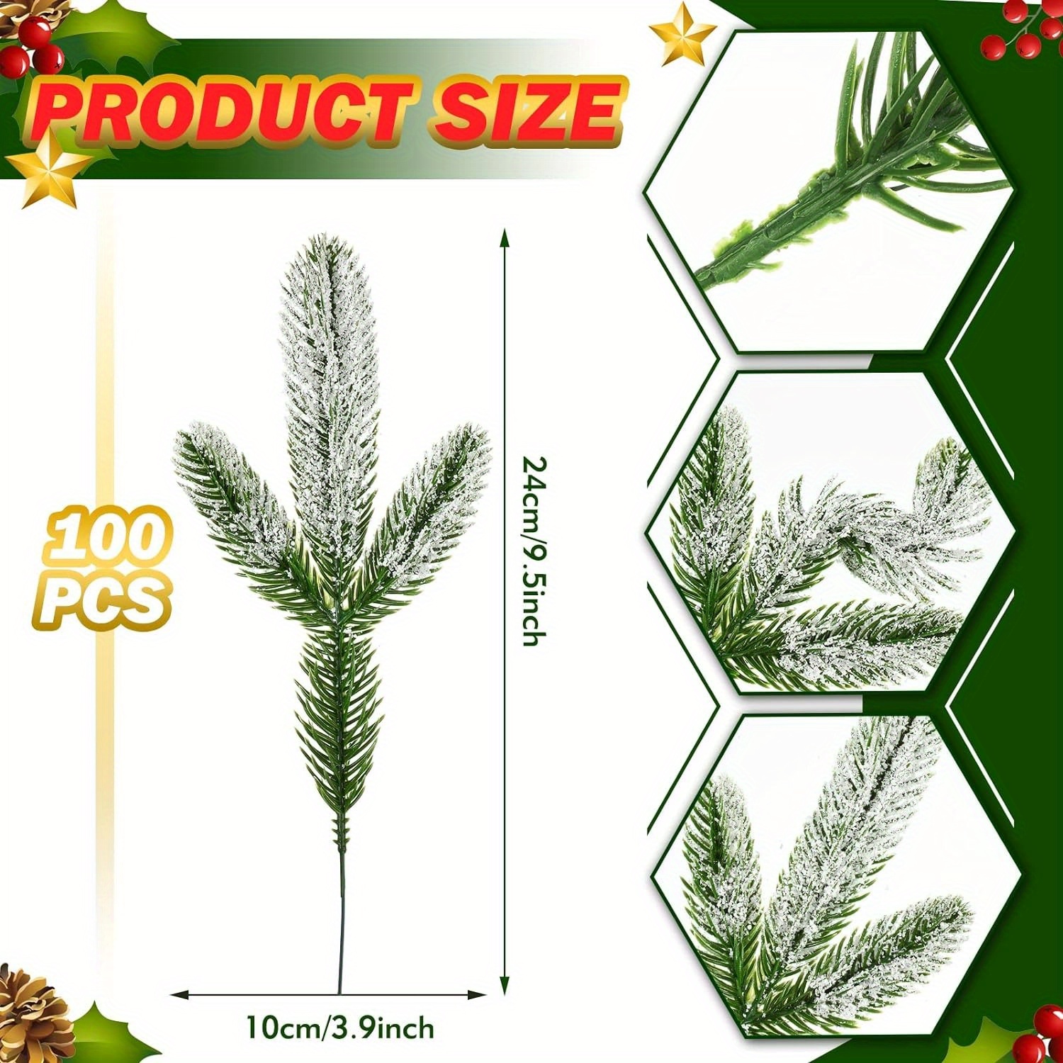 8/16/32pcs Christmas Pine Needles Branch, Artificial Pine Branches, Green  Leaves Needle Garlands Pine Twigs Faux Cedar Branches Greenery DIY Accessori
