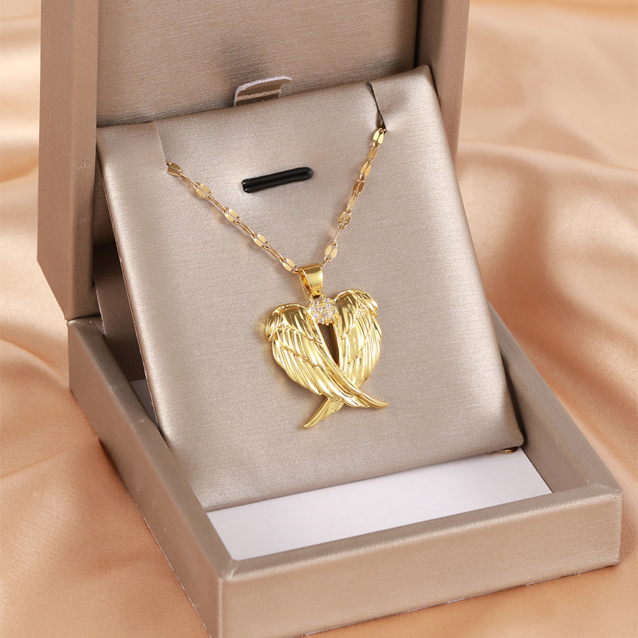1pc fashion creative angel wings necklace christmas gift for friends and family 0