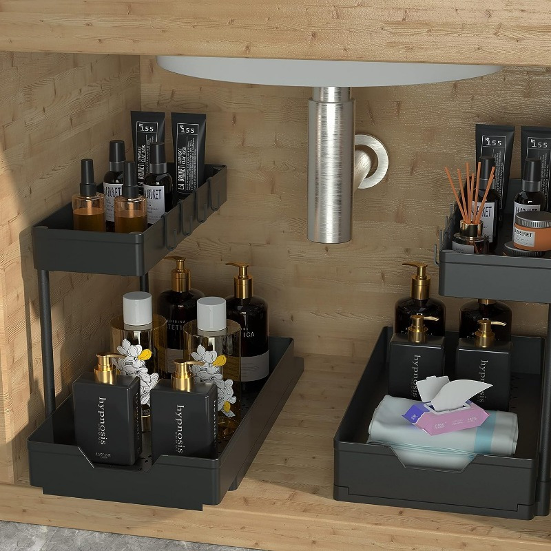 Under Sink Storage Organizer 2 Tier Drawer Multipurpose Rack Cabinet Under  Sink – HeyHouseCart