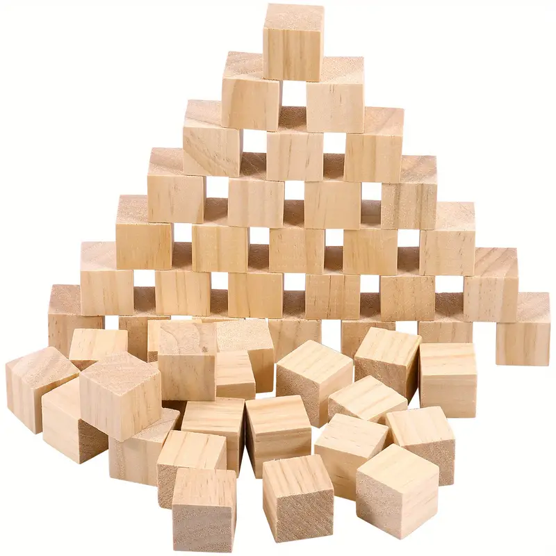 Wood Blocks For Crafts Pine Wood Square Blocks Wood Craft - Temu
