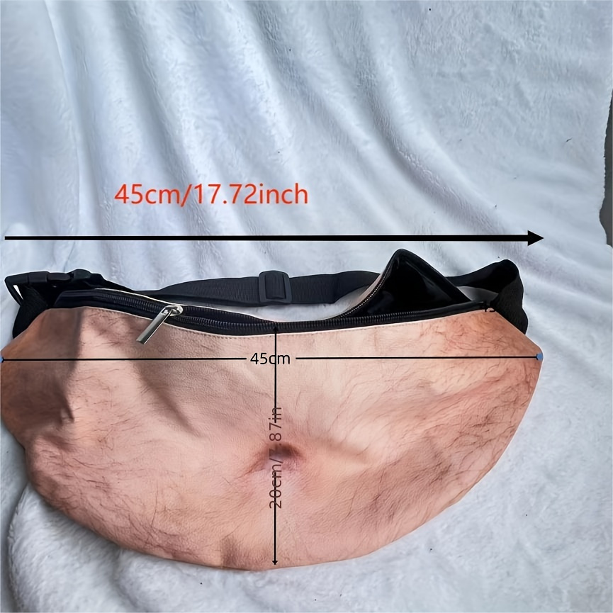 Creative And Funny Big Belly Waist Bag Pu Belly Waist Bag - Temu