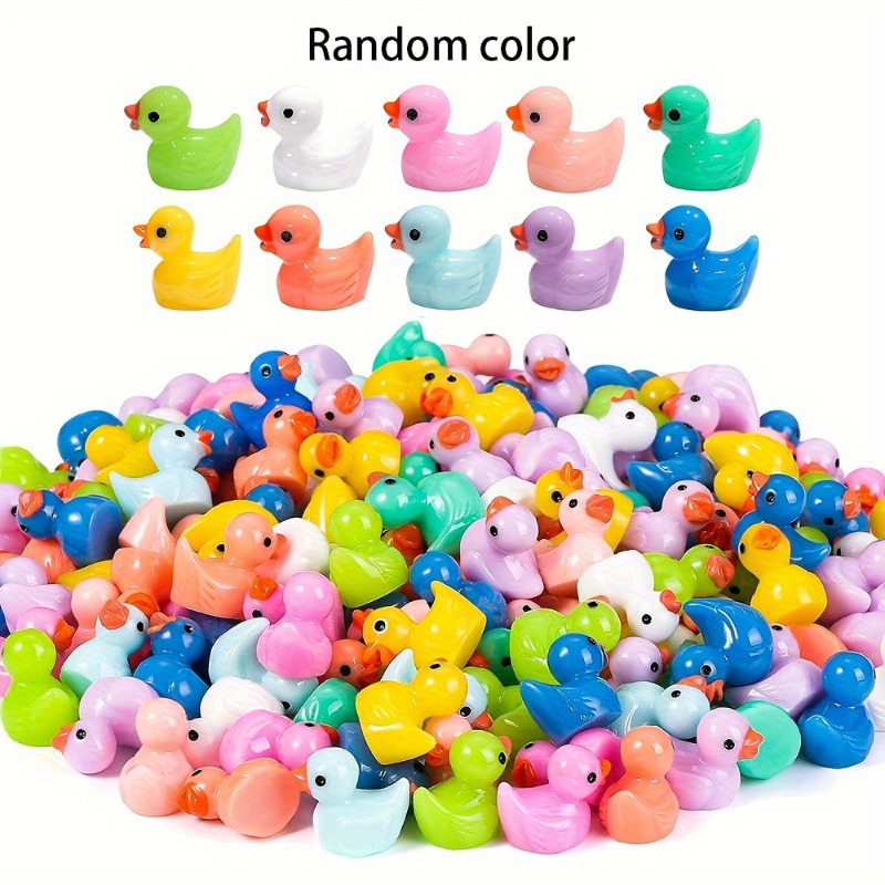 20 Packs Mini Resin Ducklings Miniature Figures Mini Animal Figures  Ducklings Bulk Fairy Tale Garden Ducklings Dollhouse Ornaments Potted Plant  Decorations for DIY Birthday Party Toy Decoration ( Random Color)