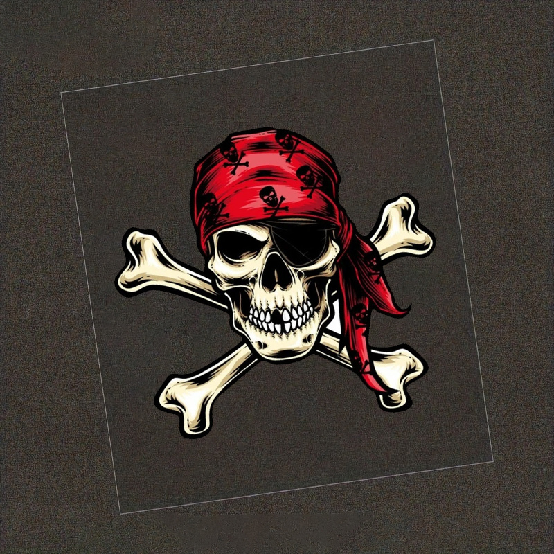 Pirate Mate Skull with Bandana Sticker