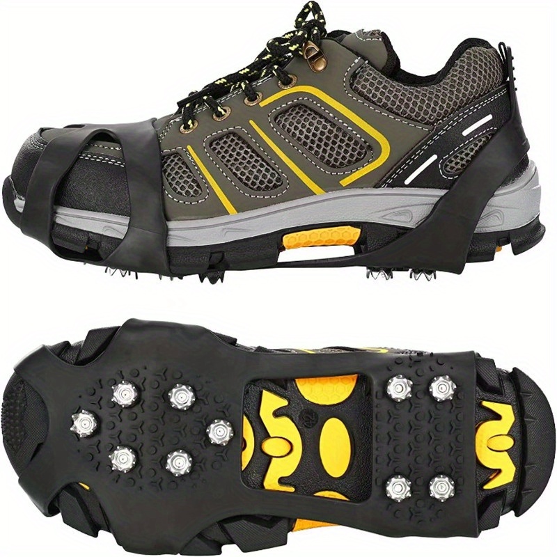  Crampones de hielo de tracción para botas zapatos con 36 puntas  de acero inoxidable antideslizantes para caminar, senderismo, escalada,  pesca y montañismo : Todo lo demás