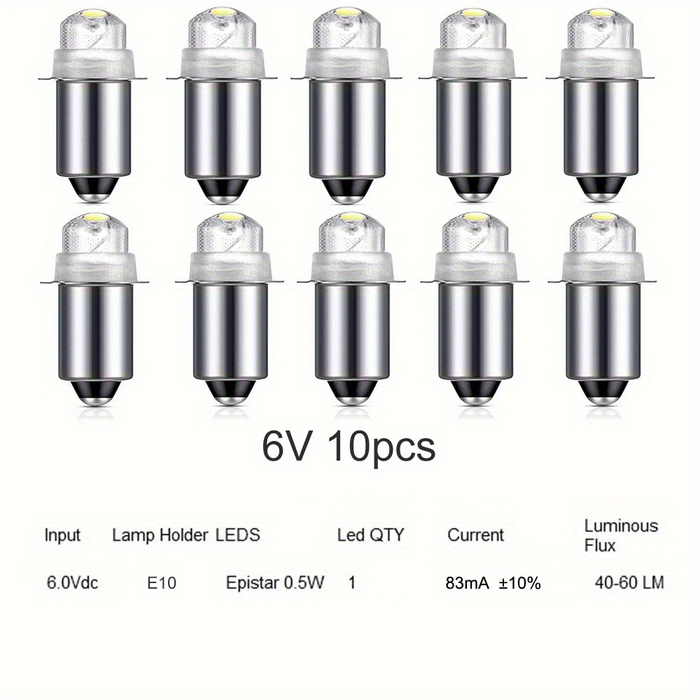 Ruiandsion E10 Upgrade Led Flashlight Bulbs 3v 4.5v 6v 12v - Temu