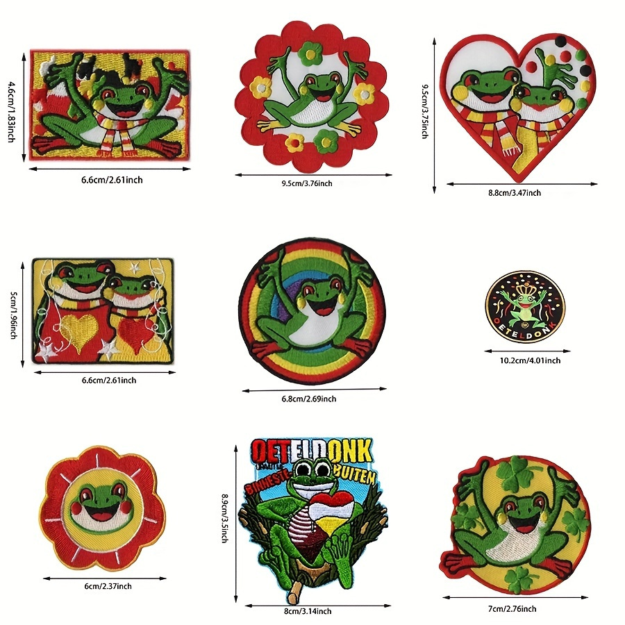 Oeteldonk-Parche de rana con emblema, apliques con letras bordadas para  planchar, pegatinas para ropa, emblemas