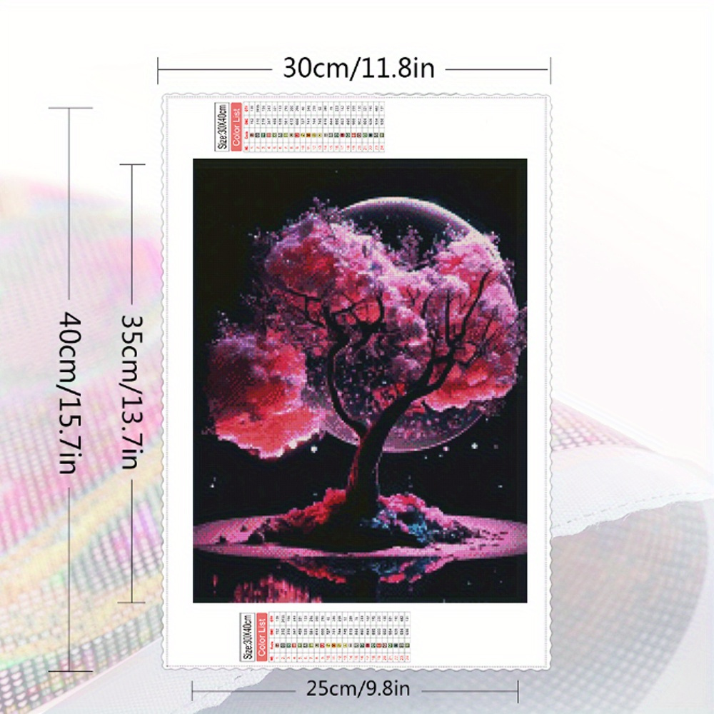 5D Diamond Painting Pink Tree,Diamond Painting Kits for Adults