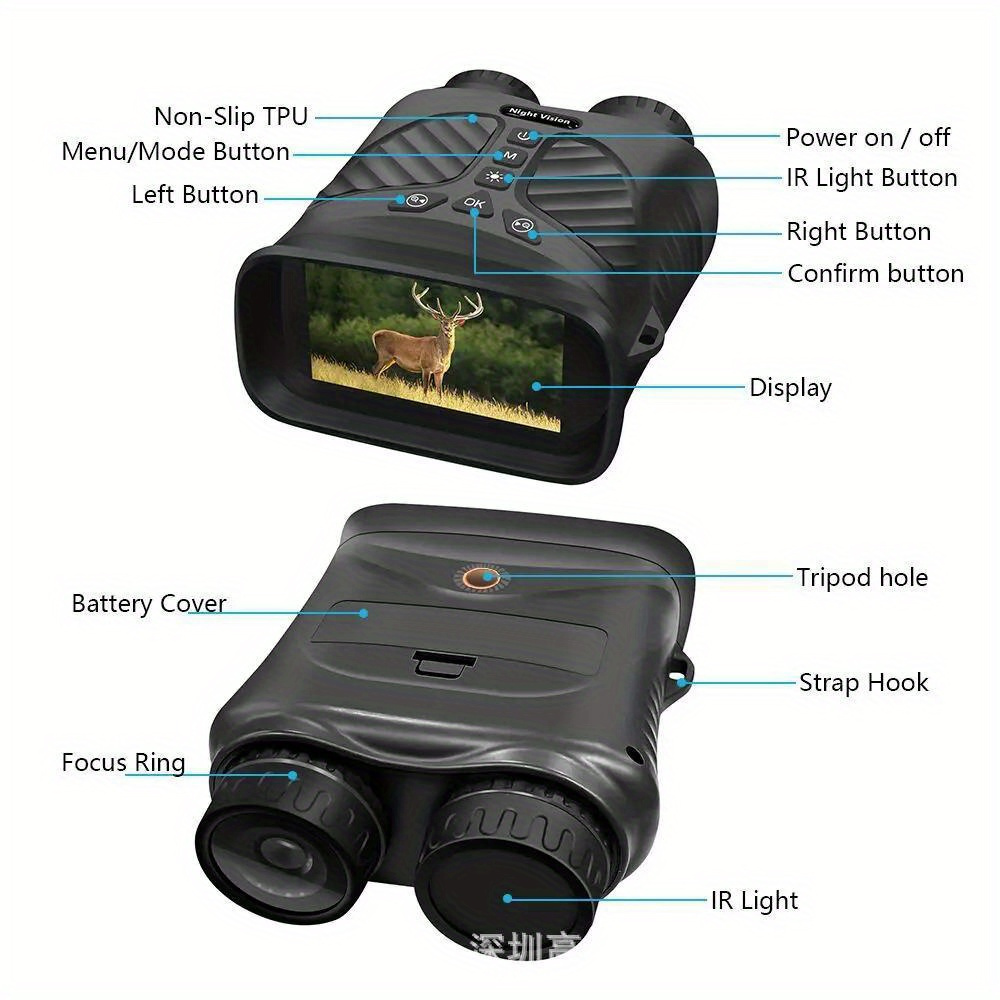 850nm Infrared Night Vision Goggles Hunting Binoculars 10X Zoom IR