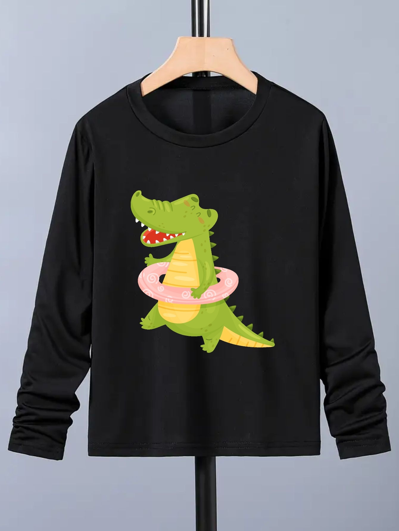 Boy's Crocodile Print Cute T shirt Kids Casual Round Neck - Temu