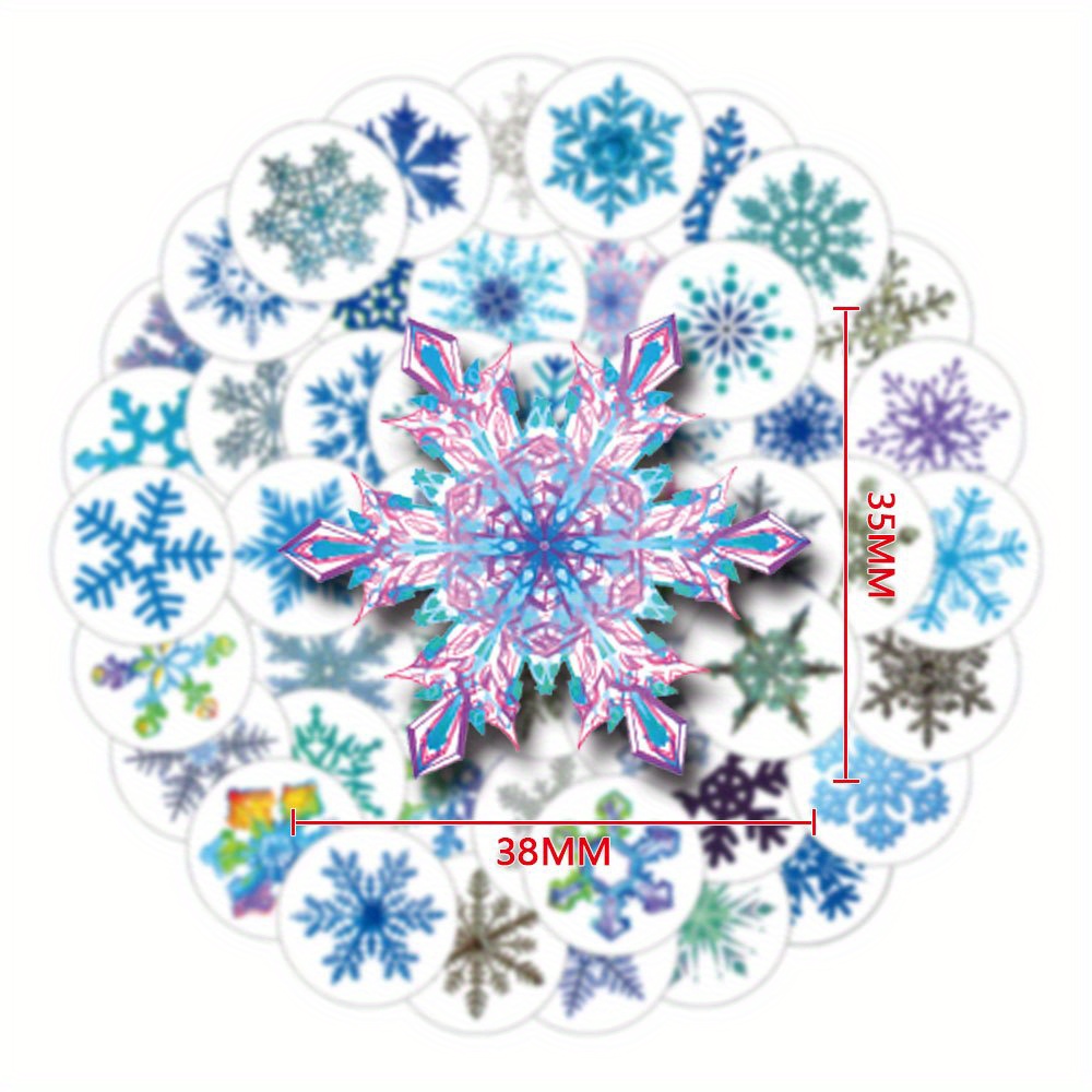 Snowflake Stickers Pack Cute Aesthetics Vinyl Waterproof - Temu
